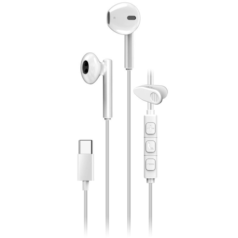 GENIUS Sluchátka HS-M366, mikrofon, USB-C, bílá