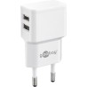 Goobay Napájecí a nabíjecí adaptér 230V na 2x USB, max.2,4A, bílý