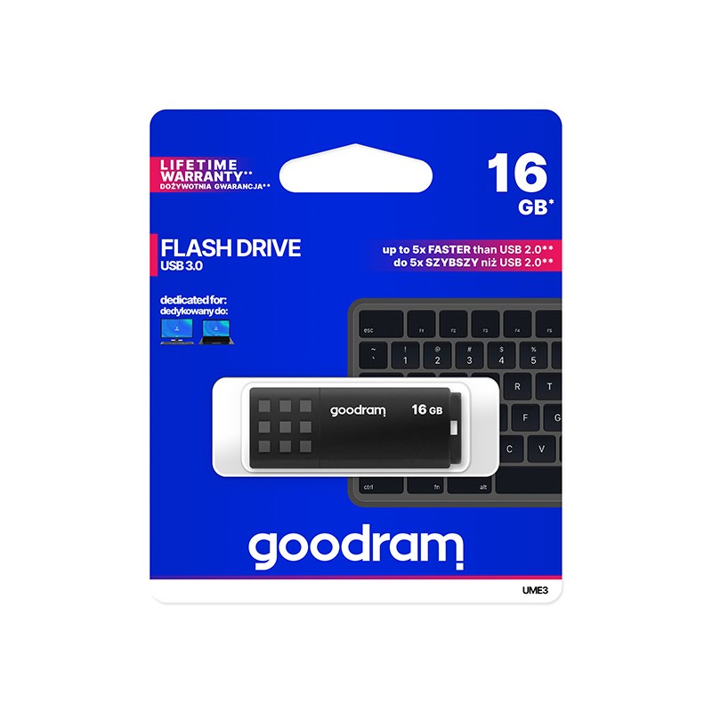 GOODRAM Flash Disk 16GB UME3, USB 3.0, černá