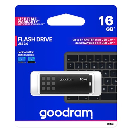 GOODRAM Flash Disk 16GB UME3, USB 3.0, černá