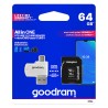 GOODRAM microSDXC karta 64GB M1A4 All-in-one (R:100/W:10 MB/s), UHS-I Class 10, U1 + Adapter + OTG card reader/čtečka