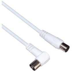 PREMIUMCORD TV kabel anténní propojovací 10m, konektor 90° (koaxiální, M/F, 75 Ohm)