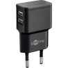 Goobay Napájecí a nabíjecí adaptér 230V na 2x USB, max.2,4A, černý