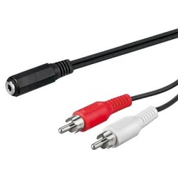 PREMIUMCORD Kabel audio 3,5mm Jack - 2x Cinch 1,5m (F/M, stereo)