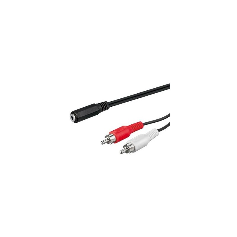 PREMIUMCORD Kabel audio 3,5mm Jack - 2x Cinch 1,5m (F/M, stereo)
