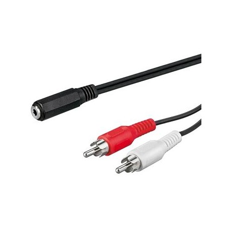 PREMIUMCORD Kabel audio 3,5mm Jack - 2x Cinch 1,5m (F/M, stereo)