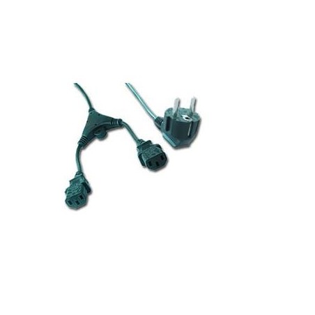 GEMBIRD Kabel napájecí 230V 2m 2 zástrčky (Y rozdvojka)