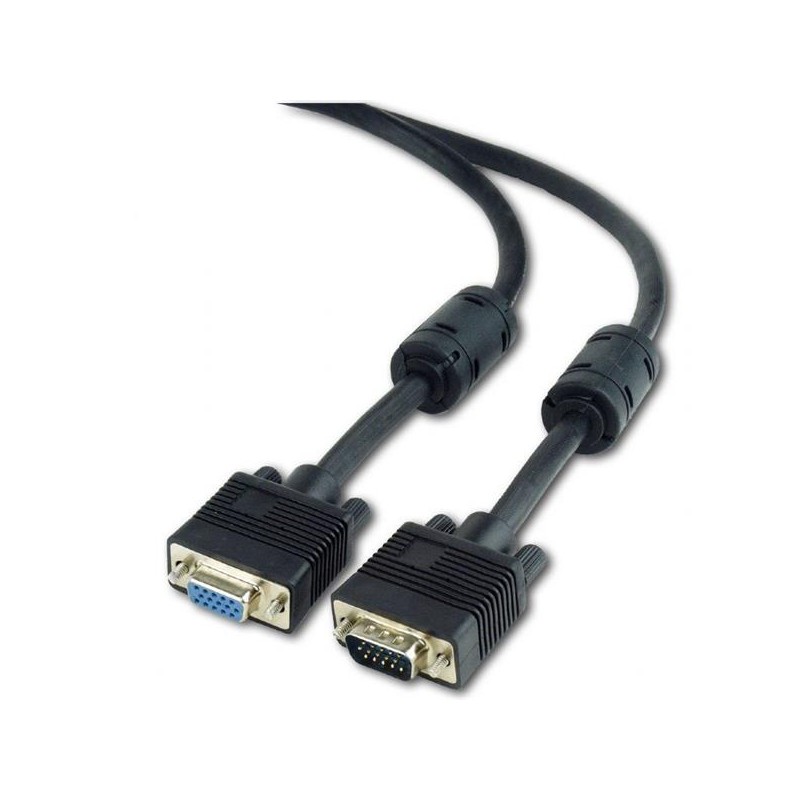 GEMBIRD Kabel VGA prodlužovací 1,8m, černý (HD15M/F, dvojité stínění, feritová jádra)