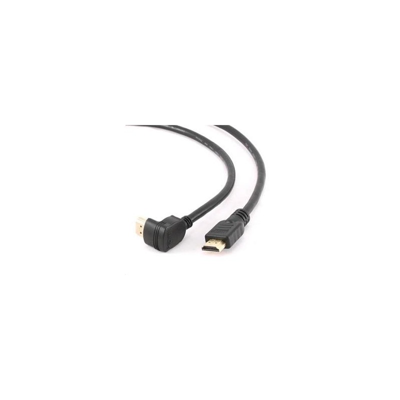 GEMBIRD Kabel HDMI - HDMI 1.8m, 90° konektor (v1.4, M/M, zlacené kontakty, úhlový, stíněný)