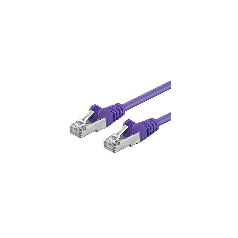 PREMIUMCORD Patch kabel CAT6a S-FTP, RJ45-RJ45, AWG 26/7 1,5m fialová