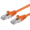 PREMIUMCORD Patch kabel CAT6a S-FTP, RJ45-RJ45, AWG 26/7 2m oranžová