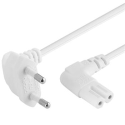 PREMIUMCORD Kabel síťový 230V k magnetofonu se zahnutými konektory 2m