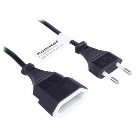 PREMIUMCORD Kabel síťový 230V, prodlužovací dvojvidlice, 5m