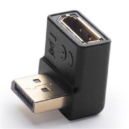 PremiumCord DisplayPort 1.2 dolů zahnutý adapter 90°, male/female, pozlacené konektory