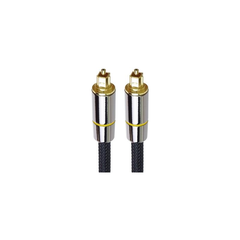 PremiumCord optický audio kabel Toslink, OD:7mm, Gold-metal design + Nylon, 0.5m