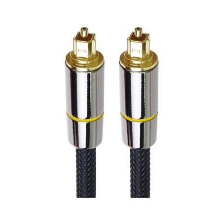 PremiumCord optický audio kabel Toslink, OD:7mm, Gold-metal design + Nylon, 1m