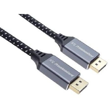 PREMIUMCORD Kabel DisplayPort 1.4 přípojný kabel, kovové a zlacené konektory, 0,5m