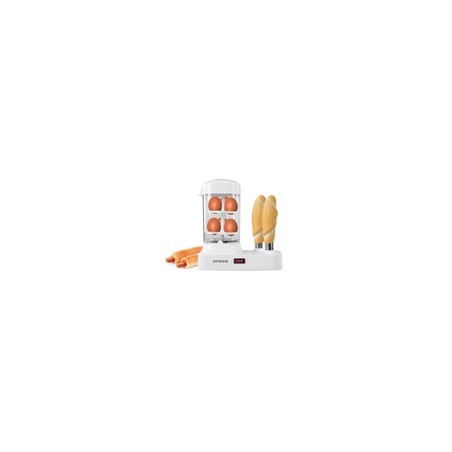 Orava HM-03 hotdogovač s nádstavcem na vaření vajec, 340 W, pro 6 párků, bílá