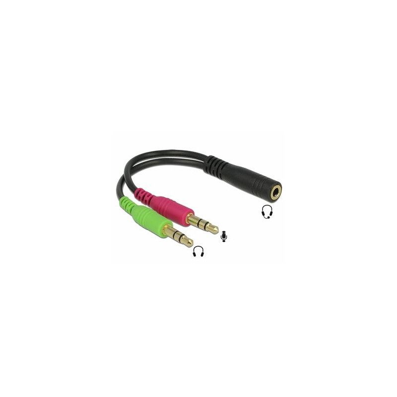 PREMIUMCORD Adaptér 4pólový jack3,5mm pro sluchátka a mikrofon, 30cm