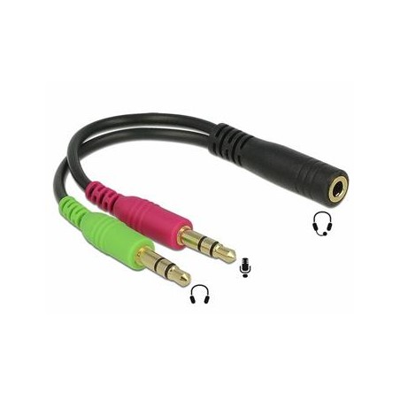 PREMIUMCORD Adaptér 4pólový jack3,5mm pro sluchátka a mikrofon, 30cm