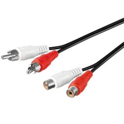 PREMIUMCORD Kabel prodlužovací audio 2x Cinch - 2x Cinch (RCA, M/F) 15m