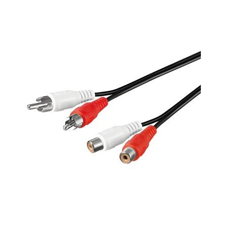 PREMIUMCORD Kabel prodlužovací audio 2x Cinch - 2x Cinch (RCA, M/F) 10m