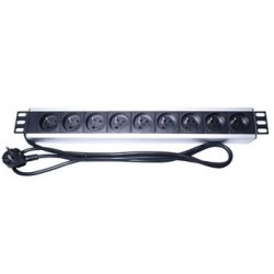 PremiumCord Panel napájecí do 19" racku 1.5U, 9x230V, 2m kabel