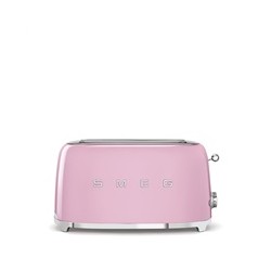 Smeg TSF02PKEU, toustovač / topinkovač, 4 toasty, 6 úrovní opékání, zásuvka na drobky, styl. 50. let, růžový