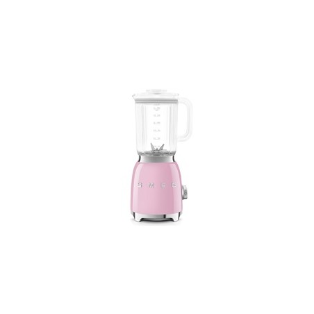 Smeg BLF03PKEU mixér, 800 W, 4 programy, funkce pulse, 18000 RPM, nerezové ostří, Ice crush, 50's Style, růžový