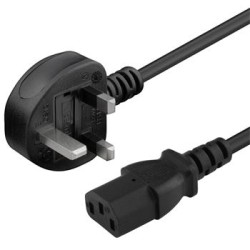 PREMIUMCORD Kabel napájecí 230V, zahnutá zástrčka pro Velkou Británii, 2m