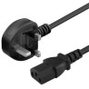 PREMIUMCORD Kabel napájecí 230V, zahnutá zástrčka pro Velkou Británii, 2m