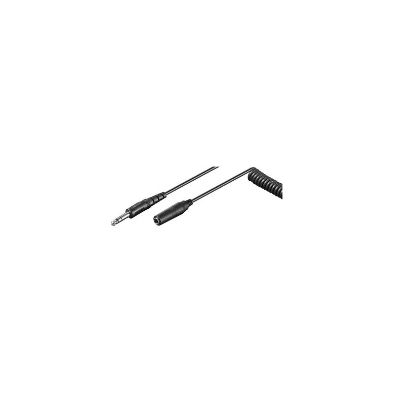 PREMIUMCORD Kabel prodlužovací audio Jack 6,3mm M/F spirálový 1m - 5m
