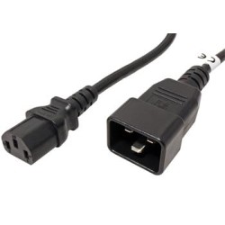 PREMIUMCORD Kabel síťový propojovací 230V 10A 1m, konektory IEC 320 C13 - IEC 320 C20