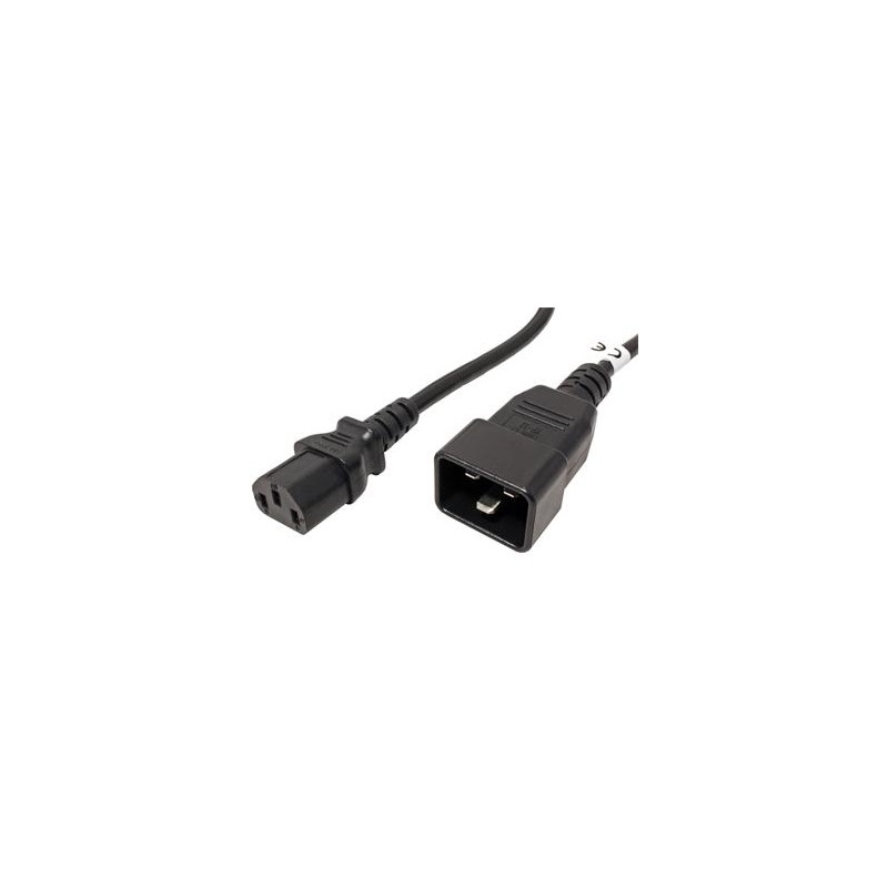 PREMIUMCORD Kabel síťový propojovací 230V 10A 1m, konektory IEC 320 C13 - IEC 320 C20