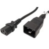 PREMIUMCORD Kabel síťový propojovací 230V 10A 1m, konektory IEC 320 C13 - IEC 320 C20