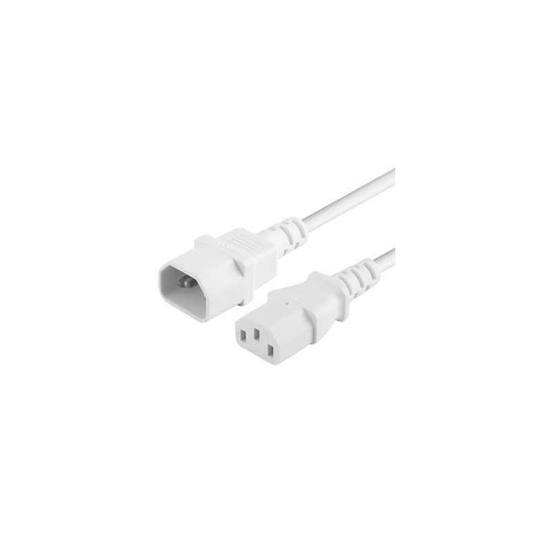 PREMIUMCORD Prodlužovací kabel síť 230V, C13-C14, bílý 3m