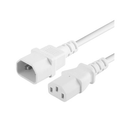 PREMIUMCORD Prodlužovací kabel síť 230V, C13-C14, bílý 3m