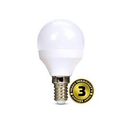 Solight LED žárovka, miniglobe, 6W, E14, 4000K, 510lm, bílé provedení