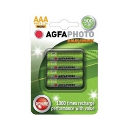 AgfaPhoto nabíjecí NiMH baterie AAA, 900mAh, blistr 4ks