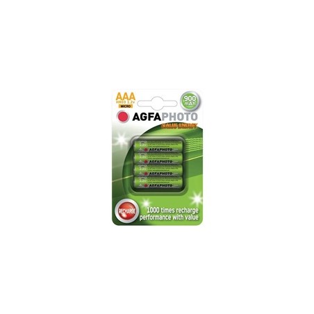 AgfaPhoto nabíjecí NiMH baterie AAA, 900mAh, blistr 4ks