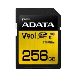 ADATA SDXC karta 256GB Premier One UHS-II U3 Class 10 (R:275/W:155 MB/s)