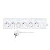 Solight 6z prodlužovací přívod, 3m, 3 x 1mm2, bílý, 6+1 vypínač