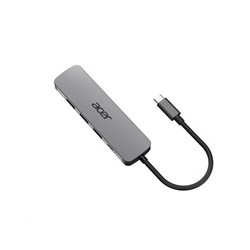 Acer 5IN1 Type- C dongle,HDMI,USB3.0,USB-C,100W PD,Dark Silver
