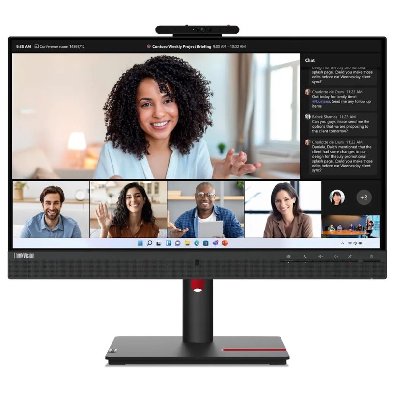 LENOVO LCD T24mv-30 - 23.8”,IPS,16:9,1920x1080,4ms/6ms,250cd/m2,1000:1,VGA,DP,HDMI,5xUSB,USB-C,RJ45,VESA,cam,rep,Pivt