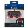 Nacon Wired Compact Controller - ovladač pro PlayStation 4 - průhledný červený