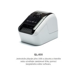 BAZAR - BROTHER tiskárna štítků QL-800 - 62mm, termotisk, USB, Profesionální Síťová Tiskárna Štítků - pošk. obal