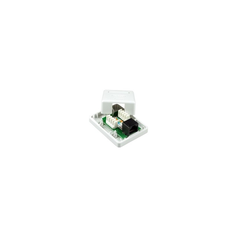 Zásuvka UTP 1x RJ45 Cat5E, duální svorkovnice, na omítku