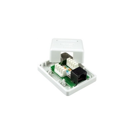 Zásuvka UTP 1x RJ45 Cat5E, duální svorkovnice, na omítku