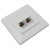 Zásuvka UTP 2x RJ45 Cat6, duální svorkovnice, pod omítku