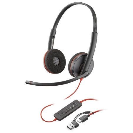 Poly Blackwire 3220 náhlavní souprava, USB-C/A adaptér, stereo